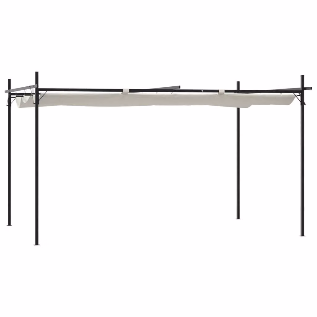 Pergola con Tetto Retrattile Crema 395x292x230 cm