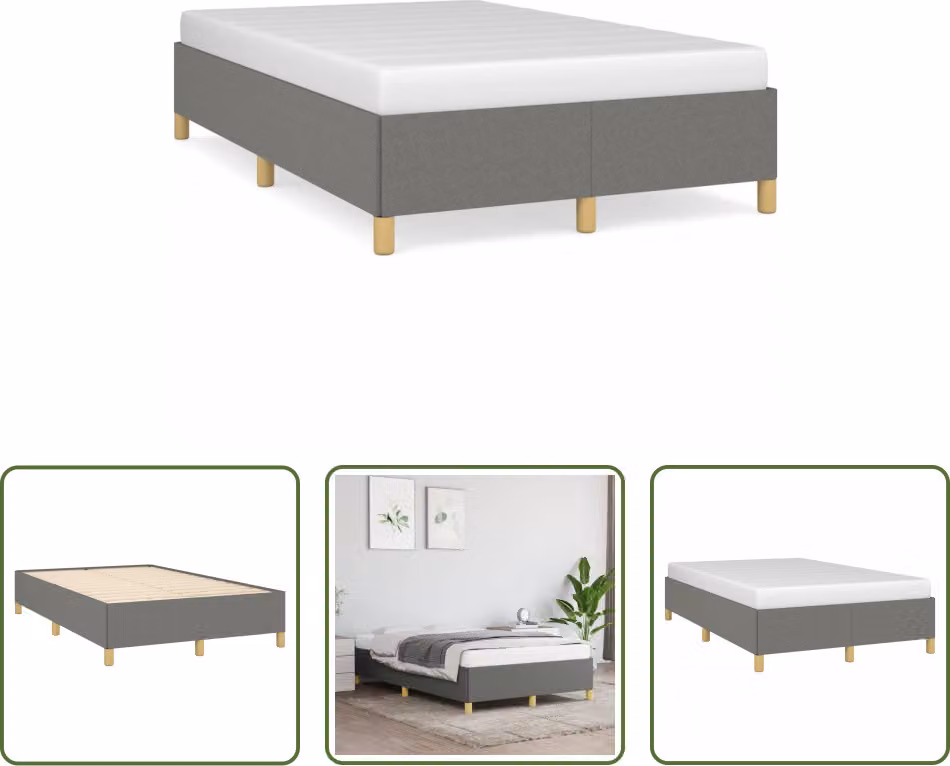 The Living Store Struttura letto grigio scuro 120x190 cm in tessuto