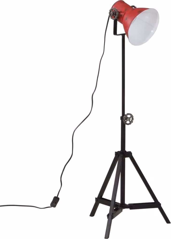 vidaXL Lampada da terra 25 W rosso 35x35x65/95 cm E27