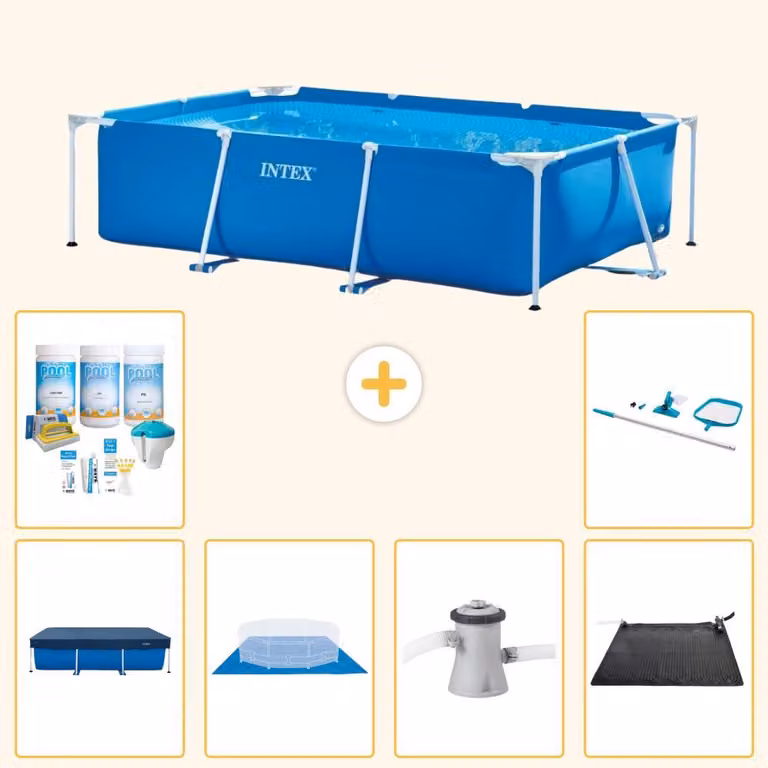 Piscina fuori terra rettangolare - 260x160x65 cm - 7 pezzi - SCB97