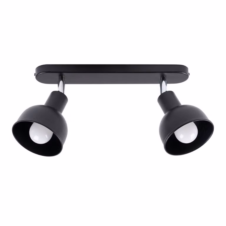 Lampada a soffitto ELBA 2 nero 2xE27 15W acciaio 18.5x24x47cm Sollux Lighting