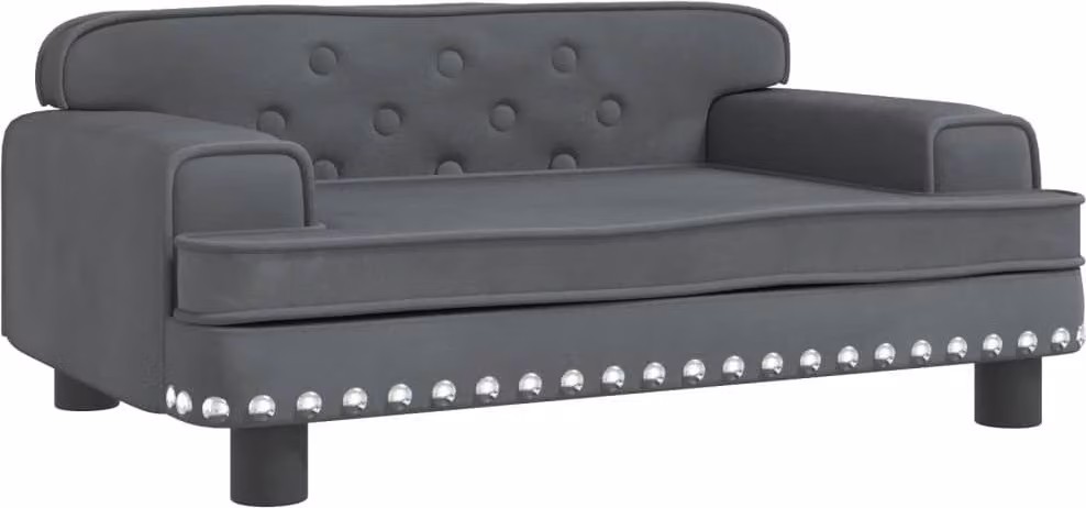 Lettino per Cani Grigio Scuro 70x45x30 cm in Velluto