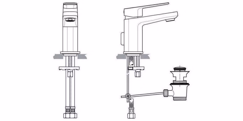 Ideal Standard PICCOLO TONIC II, miscelatore monocomando per lavabo con scarico a scomparsa cromato