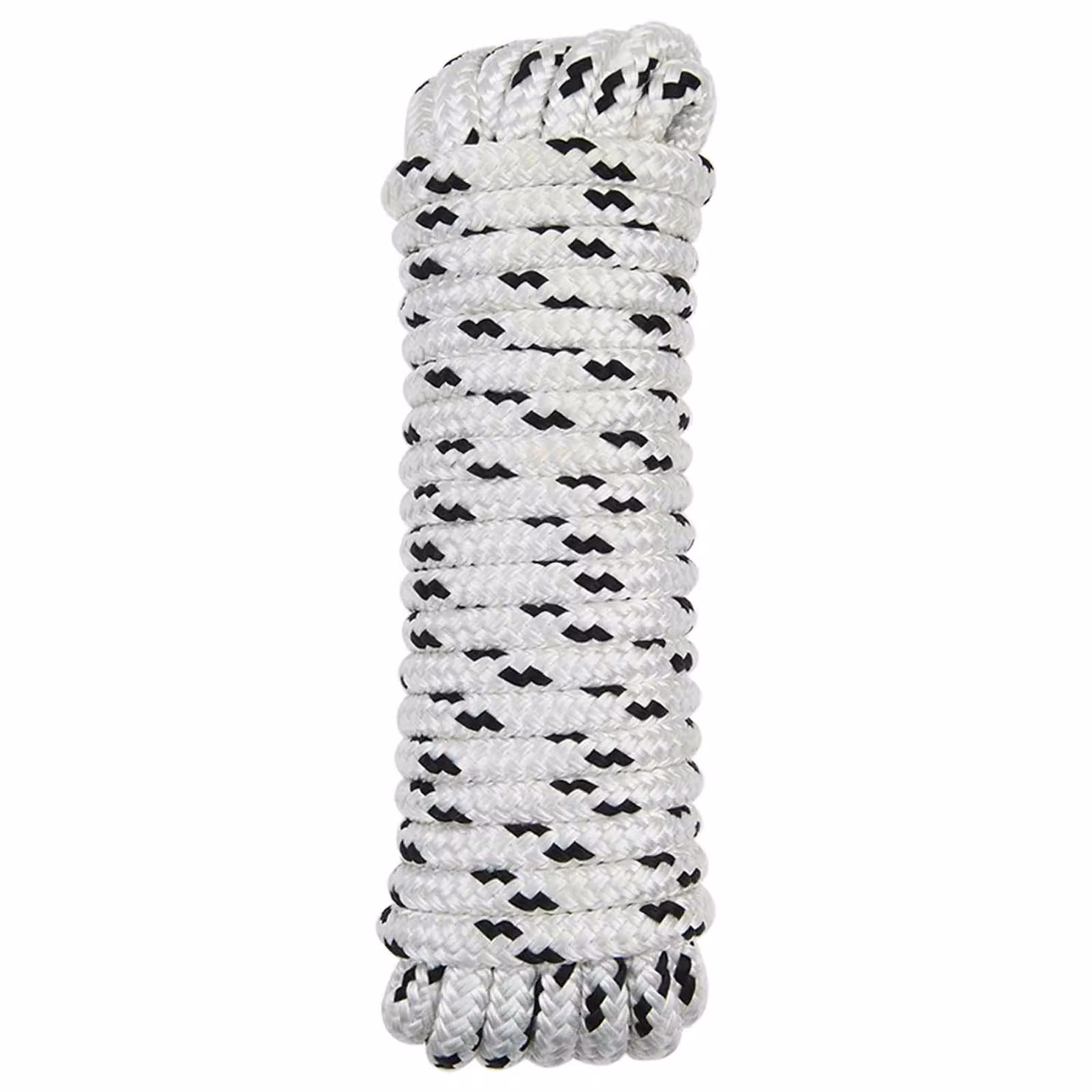 Corda da barca vidaXL in poliestere bianco e nero, diametro: 14 mm, lunghezza: 12 m