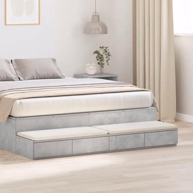 Cassetti per letto vidaXL Grigio cemento L 150 x P 36,5 x H 16,5 cm