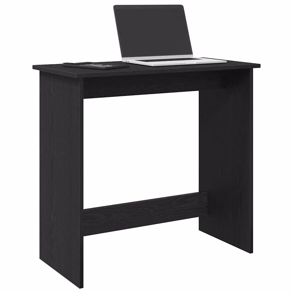 Scrivania moderna vidaXL nera in legno e MDF con finitura opaca L: 80 cm, P: 40 cm, H: 75 cm