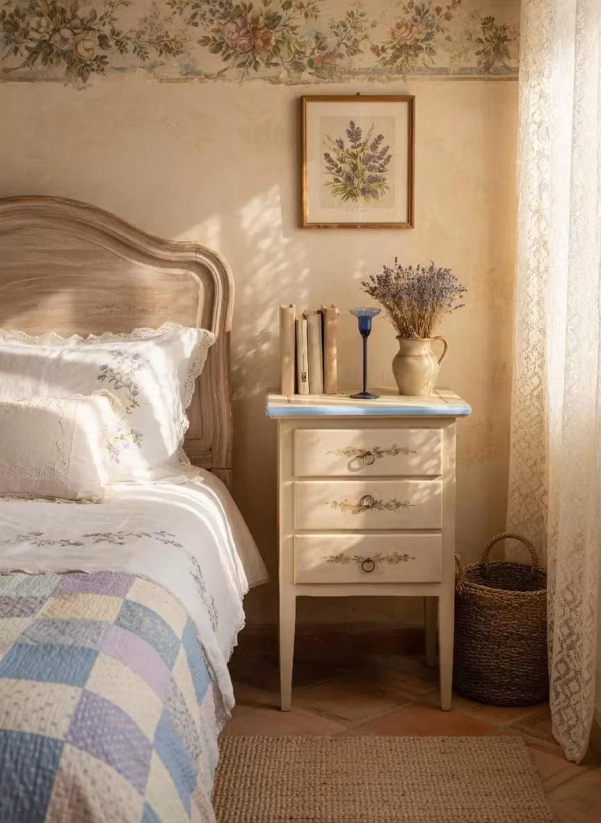 Comodino con 3 cassetti Mobili 2G in legno bianco e blu L: 43 cm, P: 33 cm, H: 70 cm – 2