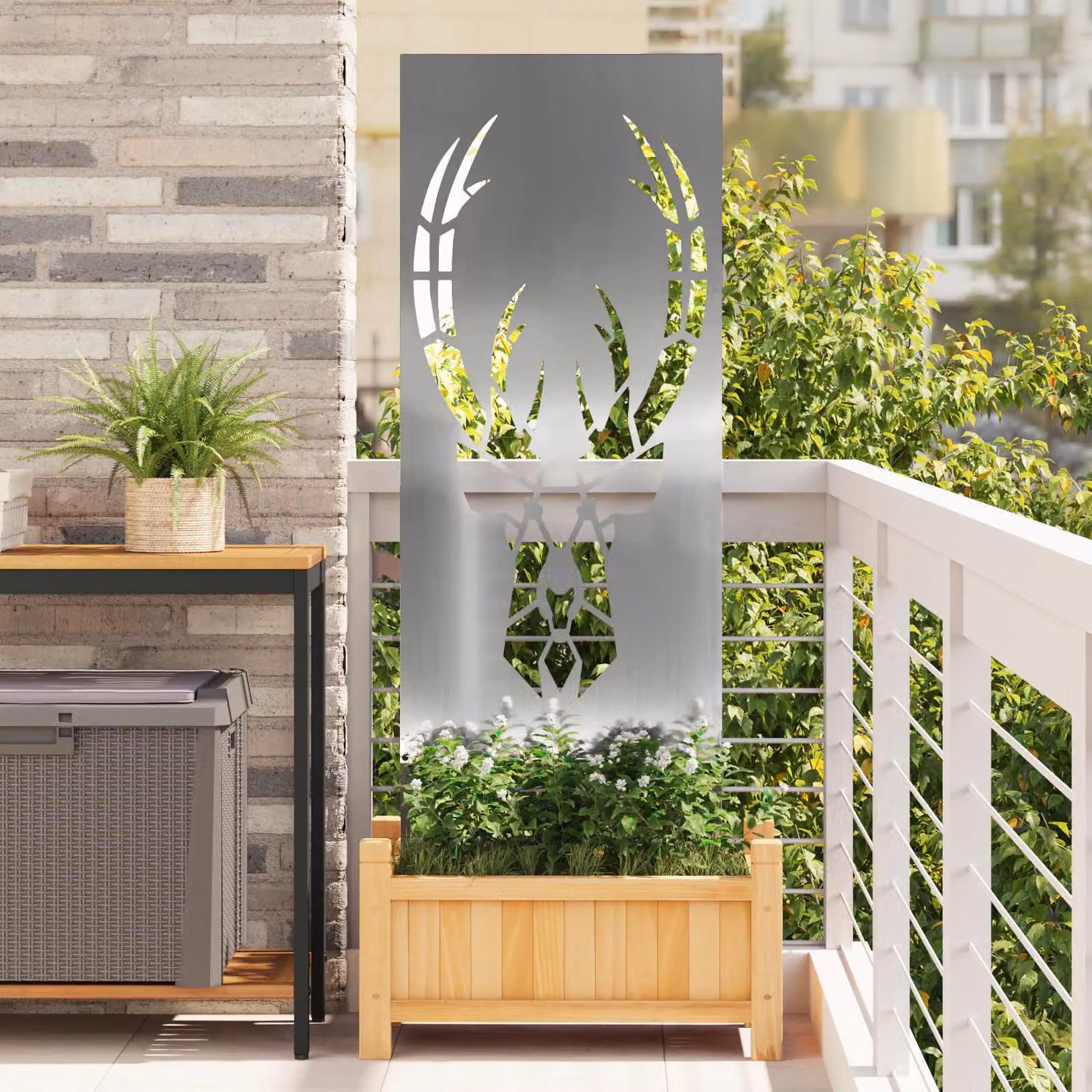 Paravent per privacy in giardino vidaXL in acciaio zincato Argento L: 50 cm, H: 140 cm