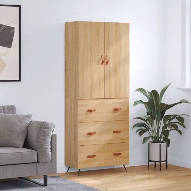 Credenza Rovere Sonoma 69,5x34x180 cm in Legno Multistrato 3195822