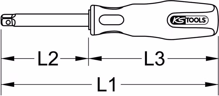 KS Tools BERYLLIUMplus maniglia quadrata 1/4"