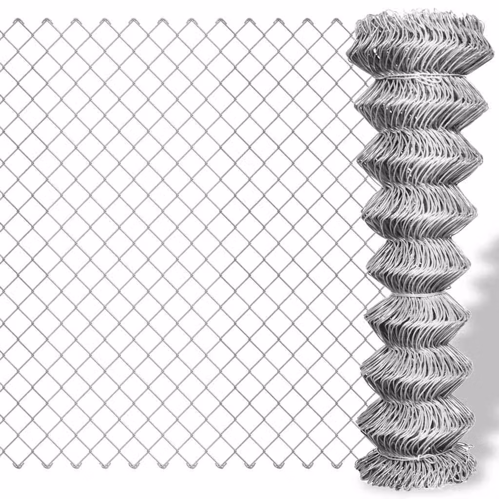 Recinzione in rete vidaXL in acciaio zincato, Argento, 25 x 1,25 m