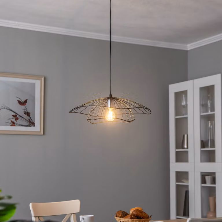 Lampada a sospensione Tel 6500 Opviq, dimmerabile, Nero, Soggiorno / Sala da pranzo, Metallo, Moderno, Lampada a sospensione