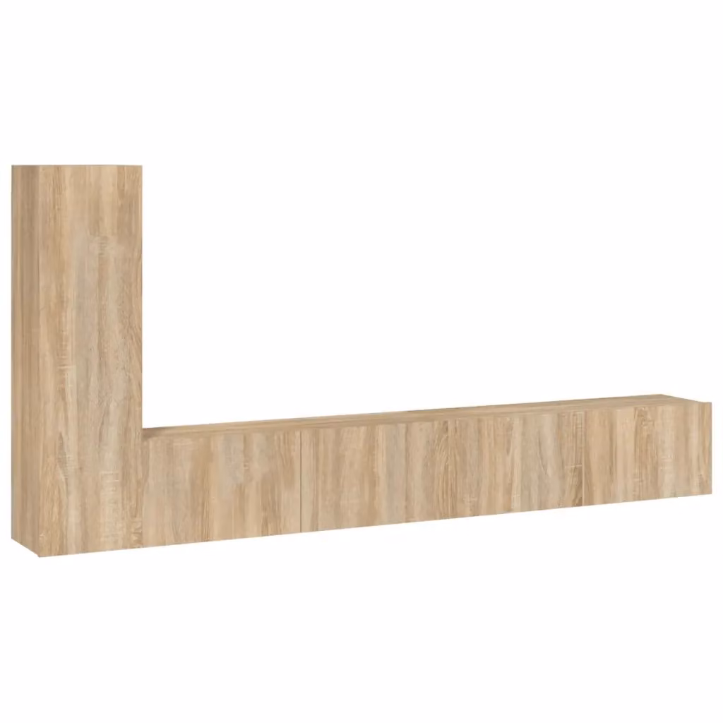 Set di mobili porta TV 3 pezzi vidaXL in legno MDF color rovere e beige per soggiorno – 2