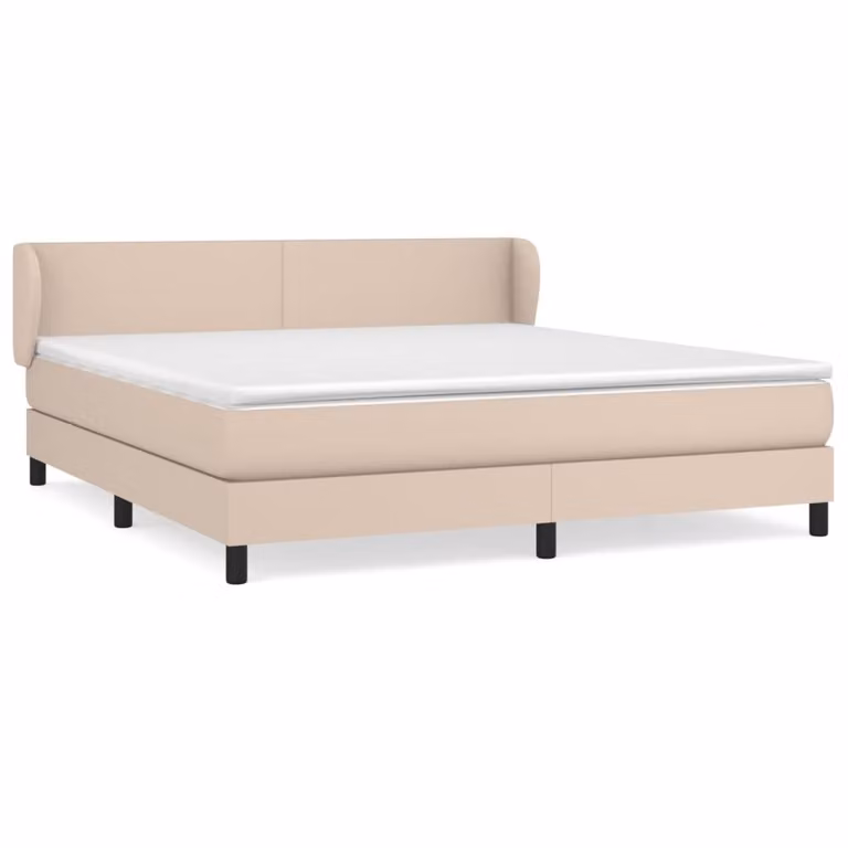 Giroletto a Molle con Materasso Cappuccino 180x200cm Pelle finta