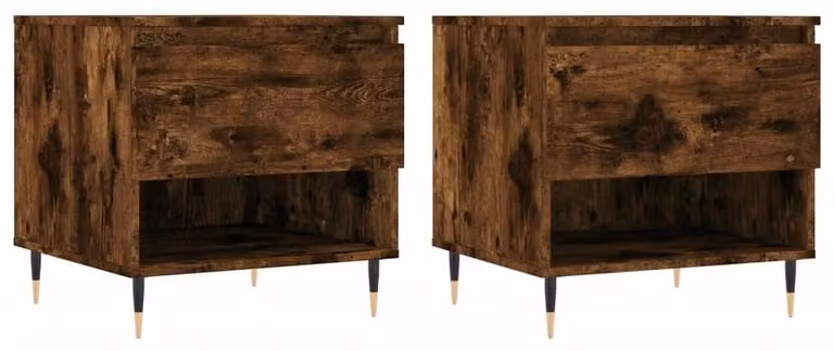 Set di 2 tavolini da salotto in legno con gambe in metallo