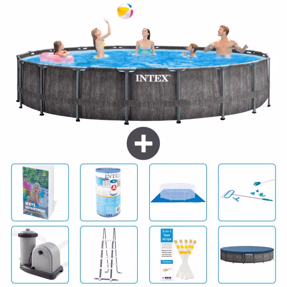 Struttura per piscina a forma di prisma - 549x122 cm - composta da 7 elementi - modello S542