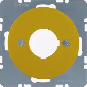 Berker 14322006 Piastra centrale per dispositivo di segnalazione e comando Ø 22,5 mm, gialla, lucida