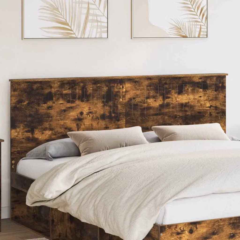 Testiera moderna in legno multistrato color rovere fumè, Larghezza: 180 cm – 2