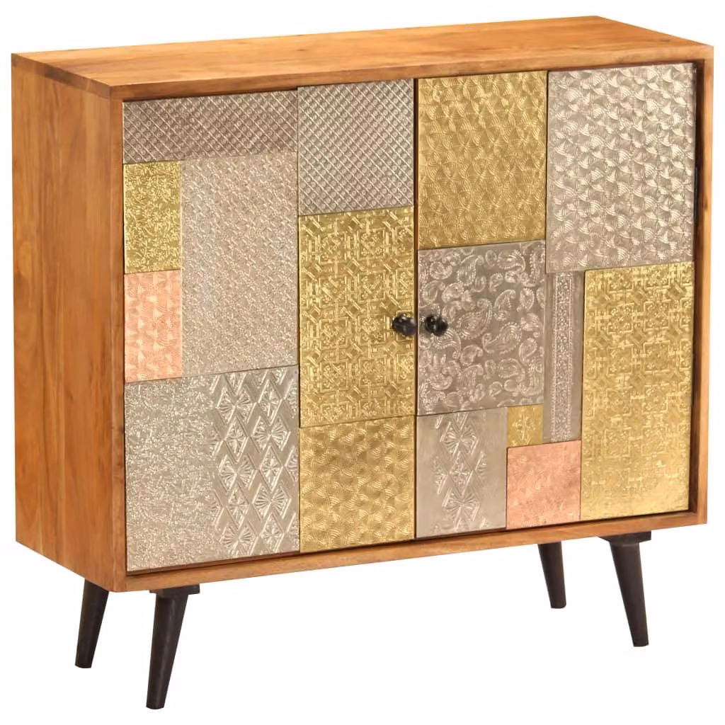 vidaXL Credenza 80 x 30 x 75 cm in legno massiccio di acacia