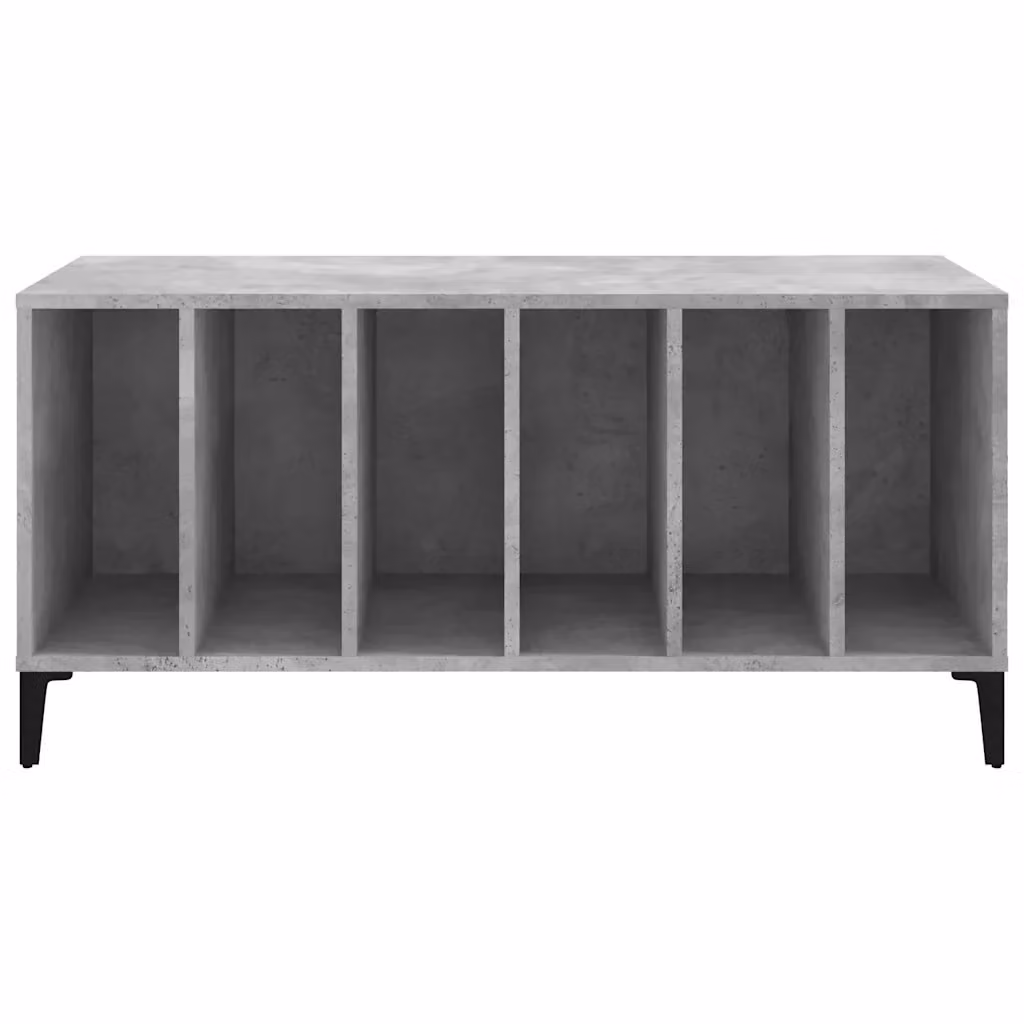 Mobile porta dischi multifunzionale HELLOSHOP26 in stile industriale, grigio cemento, L 100 x P 38 x H 48 cm – 2