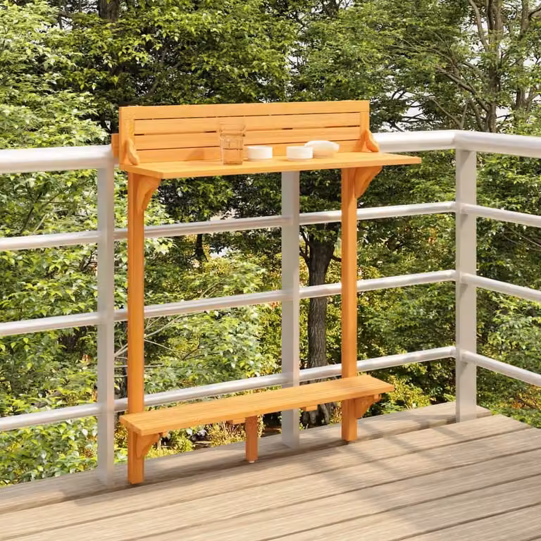 Maison Exclusive - Tavolino da balcone 90x37x122,5 cm in legno massello di acacia