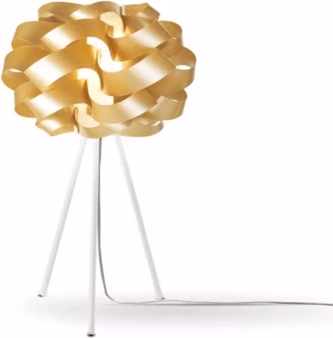Lampada da scrivania moderna Cloud Polilux Linea Zero in metallo e plastica, colore oro e bianco, con attacco E27 – 1