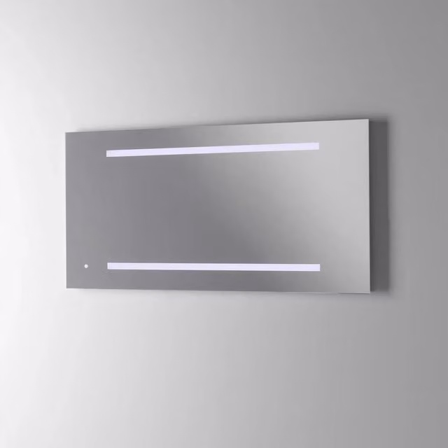 Specchio con LED ALEX AQA DESIGN nero rettangolare con comando touch per montaggio a parete