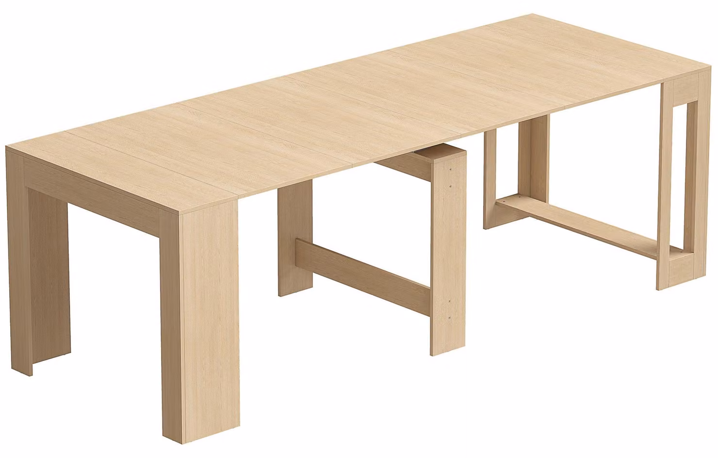 Tavolo da pranzo allungabile per 10 persone – Console | Colore: Marrone | Dimensioni: 90x240x78 cm
