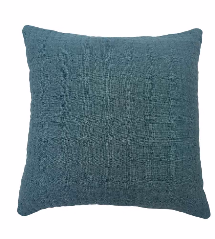 DOMO MEA Cuscino 45x45cm Tinta Unita Blu Scuro - Cuscino in Cotone