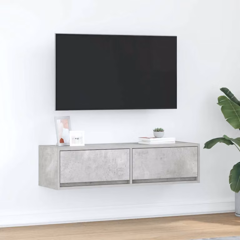 Mobile TV vidaXL moderno in legno e MDF Grigio cemento L 100 cm x P 31 cm x H 25,5 cm