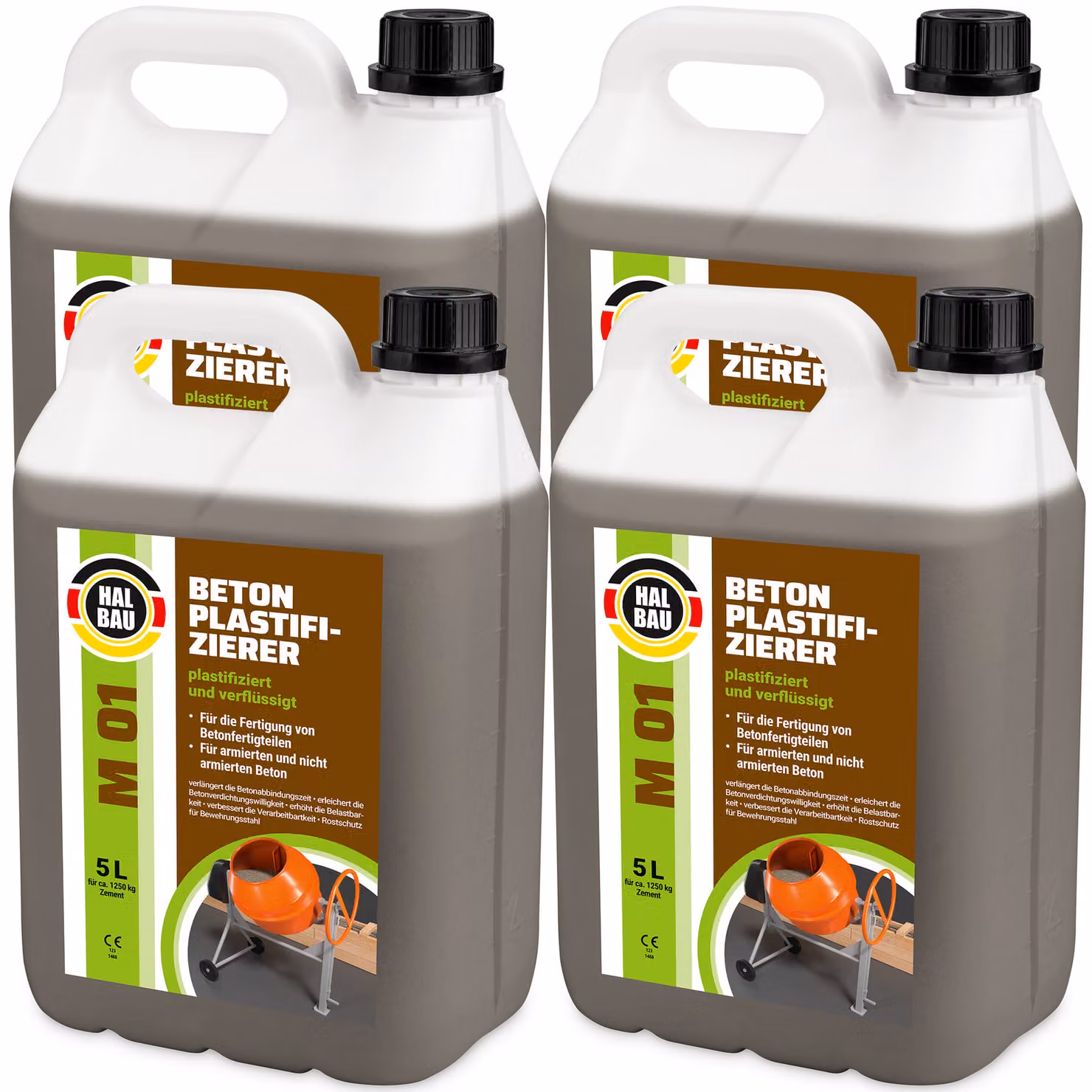 Plastificante per calcestruzzo 20 L Additivo per calcestruzzo Protezione anticorrosione per l'acciaio d'armatura HALBAU M01