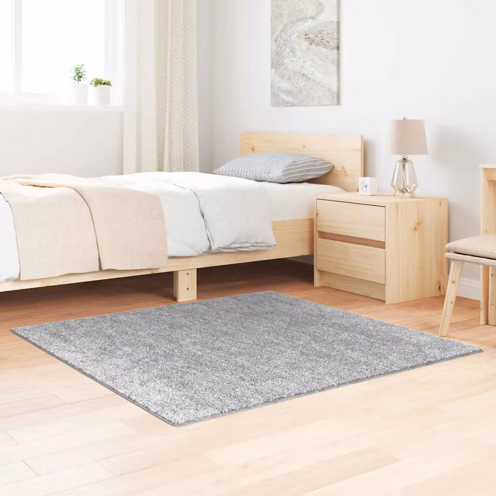 Tappeto Shaggy vidaXL Grigio Antiscivolo e Lavabile in Polipropilene L/P: 120 x 120 cm