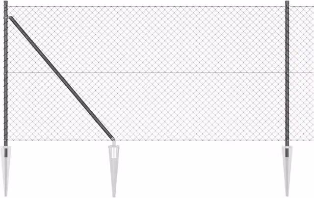 Pannello per recinzione in acciaio e PVC grigio con rete rettangolare L: 1000 cm, H: 100 cm – 1