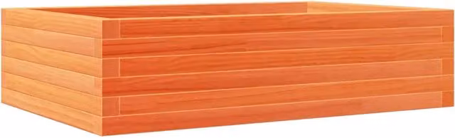 Fioriera rialzata per piante fiori terrazza giardino finitura a cera 90 x 60 x 23 cm legno di pino massiccio marrone 02_0038518