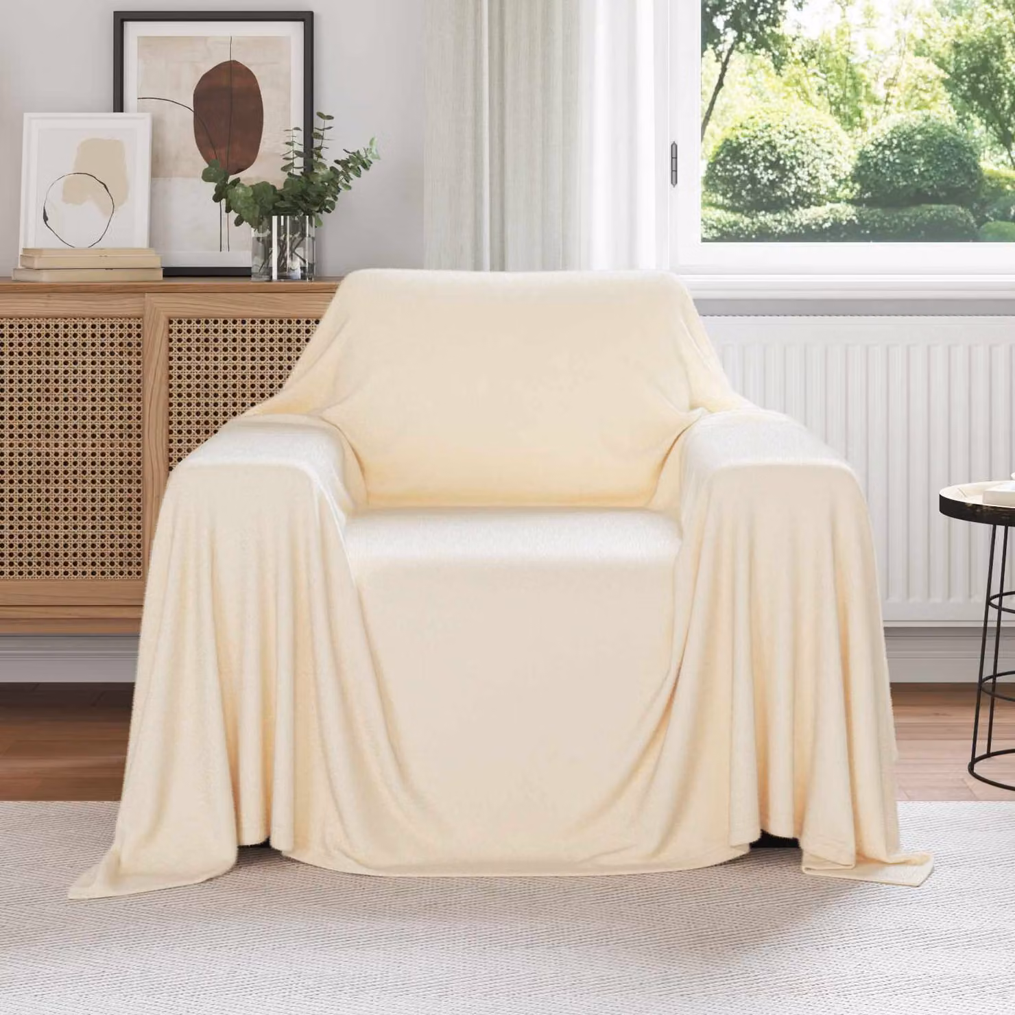 Coperta in pile morbida vidaXL beige L 210 cm x P 140 cm