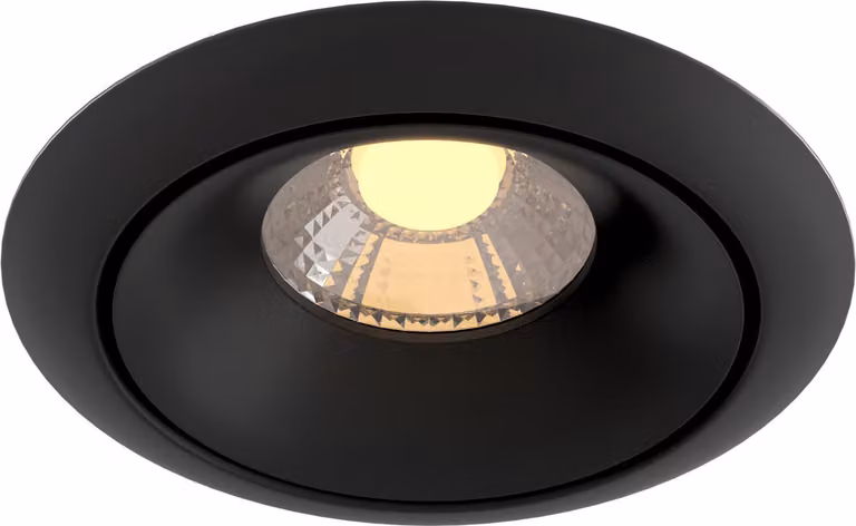 Maytoni LED da incasso YIN, rotonda, 9 W, 650 lm, bianco caldo, nera, IP20