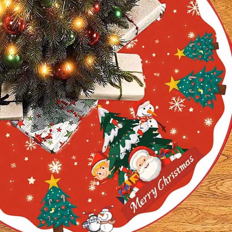 Copri albero di Natale, telo per albero di Natale da 90 cm, sottovaso per albero di Natale, tappetino natalizio