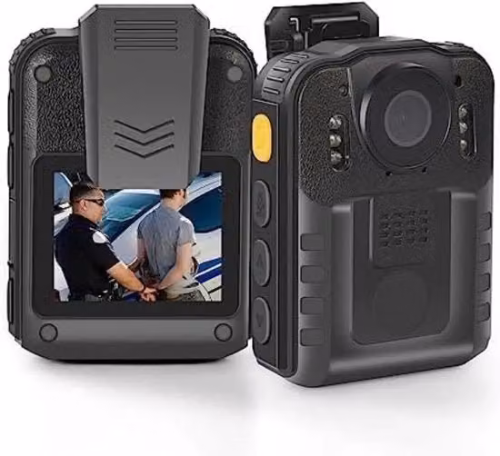 Action Camera Body Cam per Polizia, Colore Nero