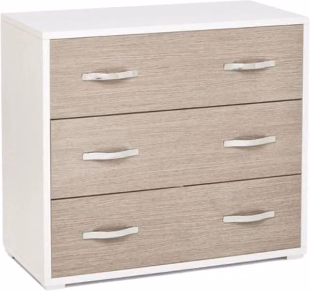 Comò 3 cassetti colore olmo 91x45x81H