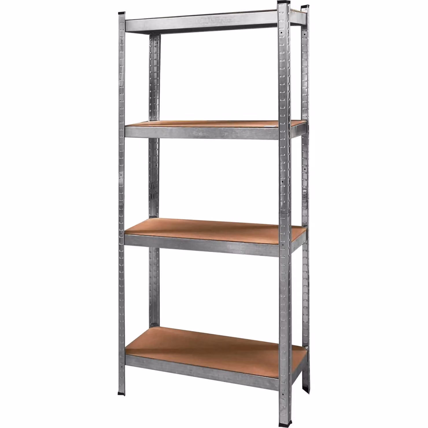 Scaffale in metallo e MDF VESTIAMO CASA con 4 ripiani, colore argento, stile industrial, H 173 cm x L 75 cm x P 30 cm