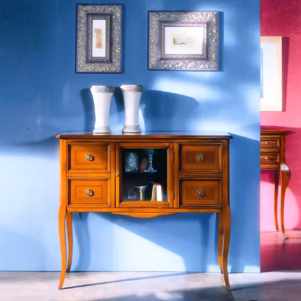 Consolle classica in legno Mobili 2G con 4 cassetti e 1 porta finitura bassano L/P/H: 98 x 40 x 85 cm – 2