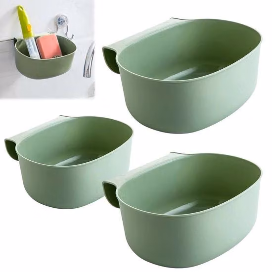 Contenitore di raccolta rifiuti da appendere in cucina - 3 contenitori di rifiuti porta a porta - cassetti porta a porta - contenitore di rifiuti porta a porta - set di contenitore di rifiuti - verde .