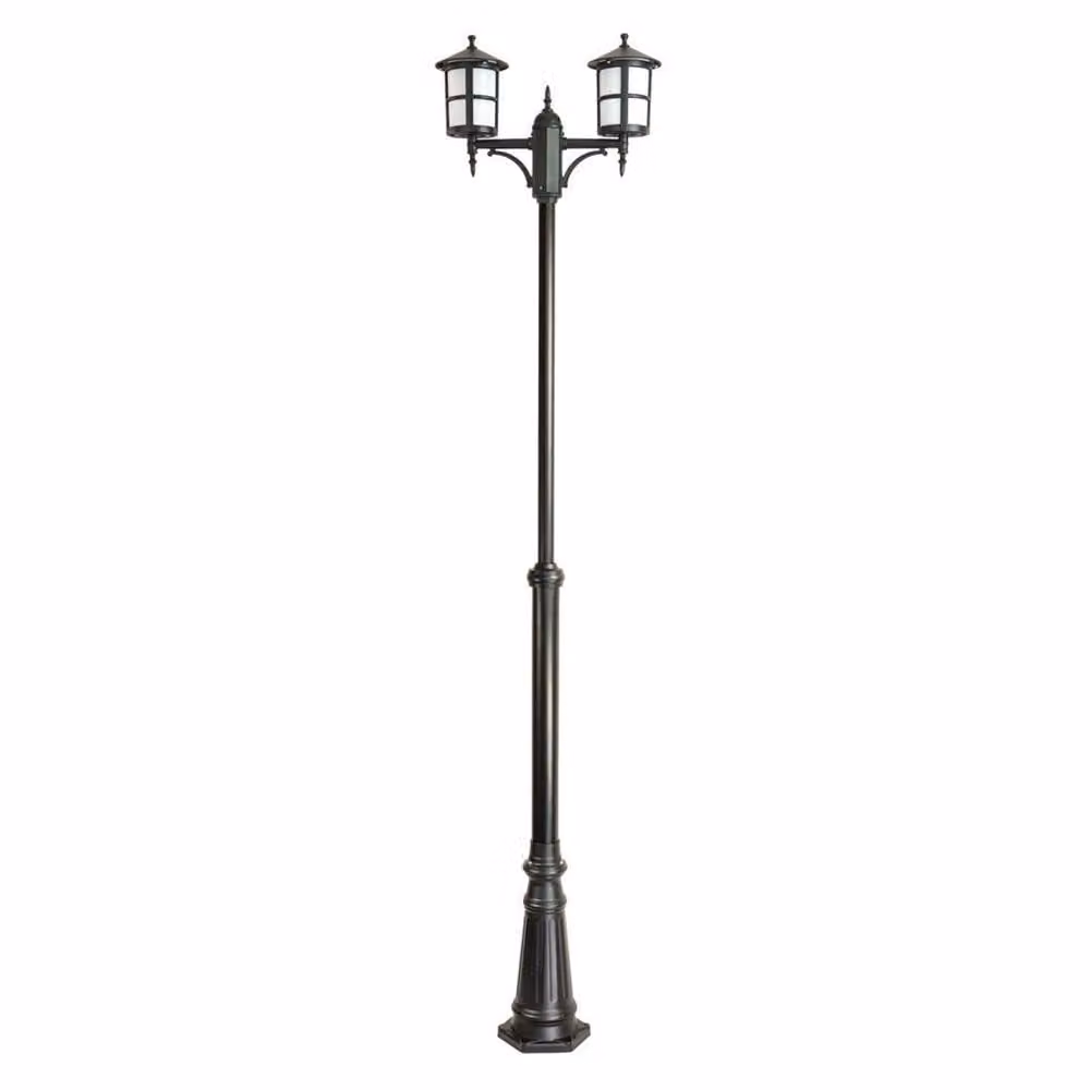 Lampione 280 cm 2xE27 nero IP23 SU-MA OGMWN 2 TD