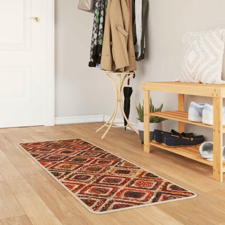 Tappeto Runner vidaXL MARSA Multicolore in Poliestere, Lavabile e Antiscivolo, L 100 x P 50 cm