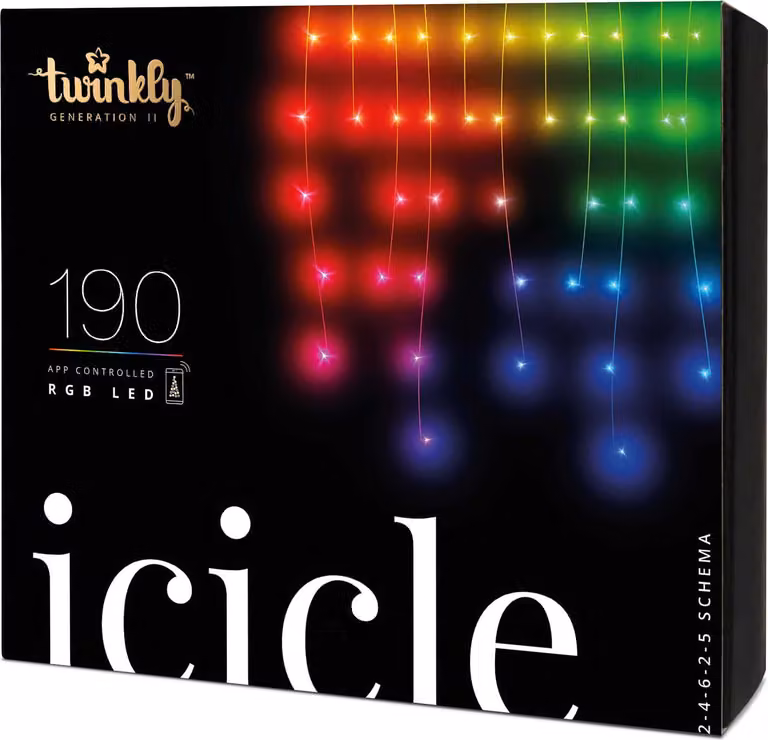 Intelligent Led Icicles Twinkly 190 Rgb 5X0.7M