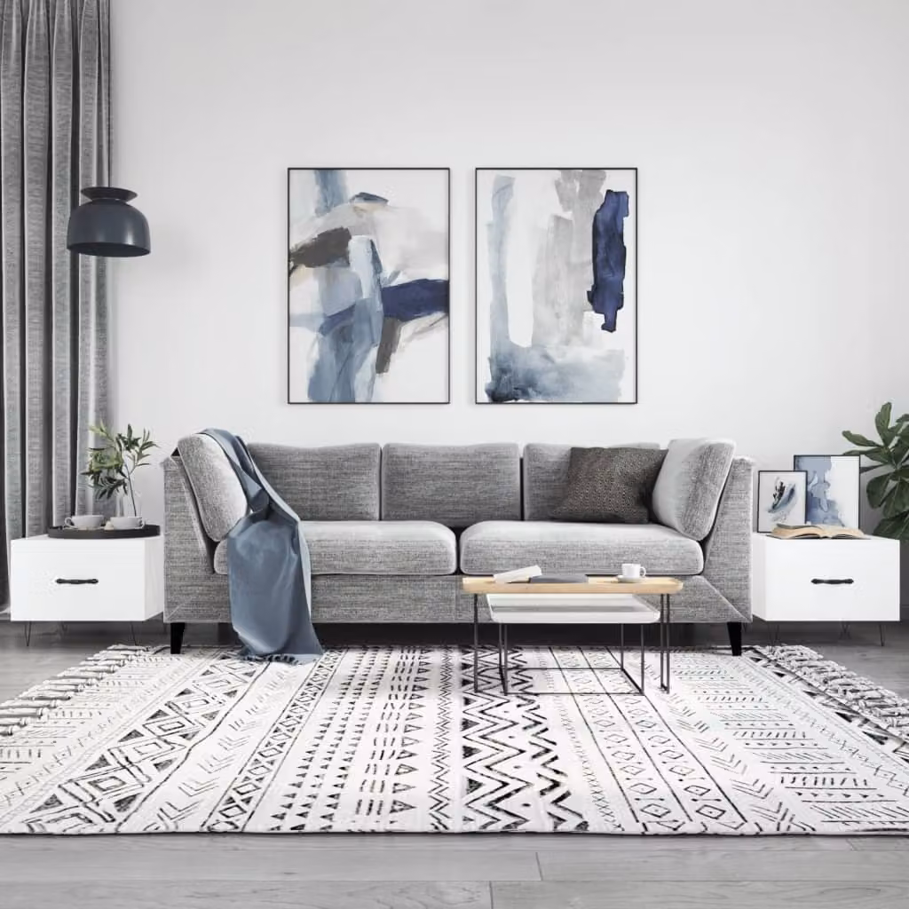 Maison Exclusive - Tavolini da salotto 2 pz. Bianco lucido 50x50x40 cm Materiale ligneo