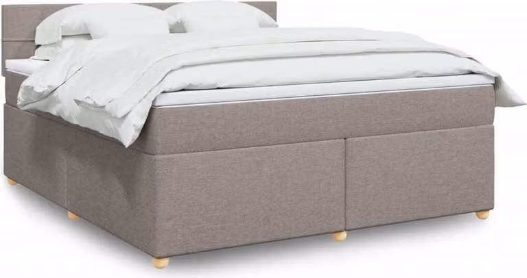 Maison Exclusive - Giroletto a Molle con Materasso Tortora 180x200 cm in Tessuto