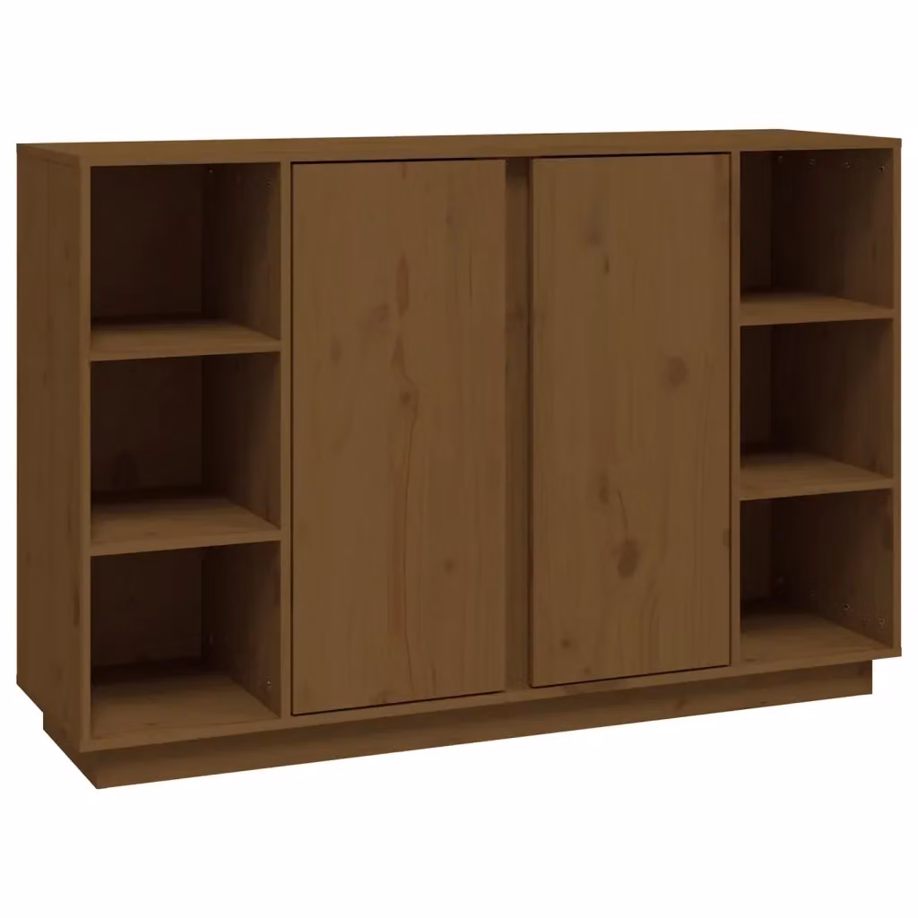 Credenza classica vidaXL in legno massello di pino color marrone L: 120 cm, P: 35 cm, H: 80 cm – 2