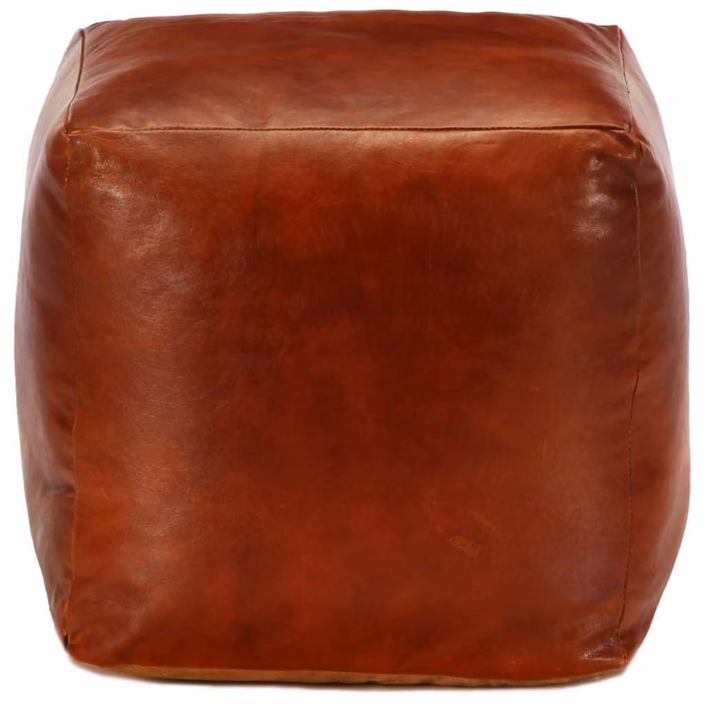 Pouf Tanno 40x40x40 cm in Vera Pelle di Capra