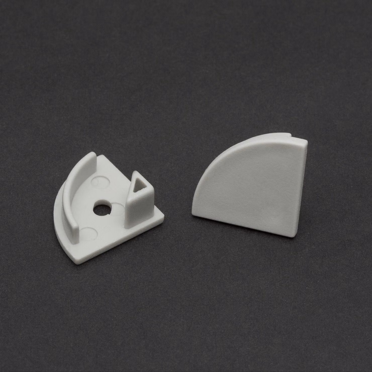 Tappo terminale per profilo LED in alluminio - Grigio - 2 pezzi - Adatto per 41012A1 e 41012A2 [41012E]